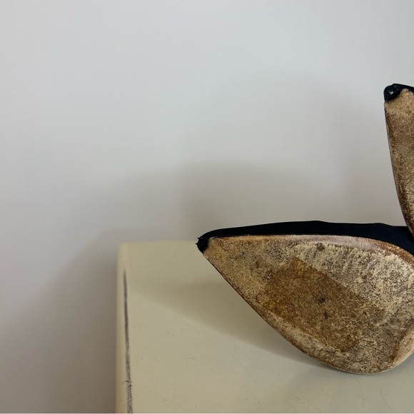 M Gemi Black Nylon Italian Pointed Toe Stretch Heeled Booties, Size 35 (5) - Picture 5 of 10